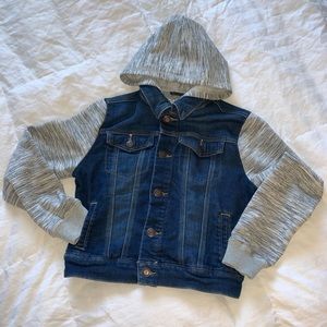 Cat & Jack Denim & Knit Hoodie Jacket
